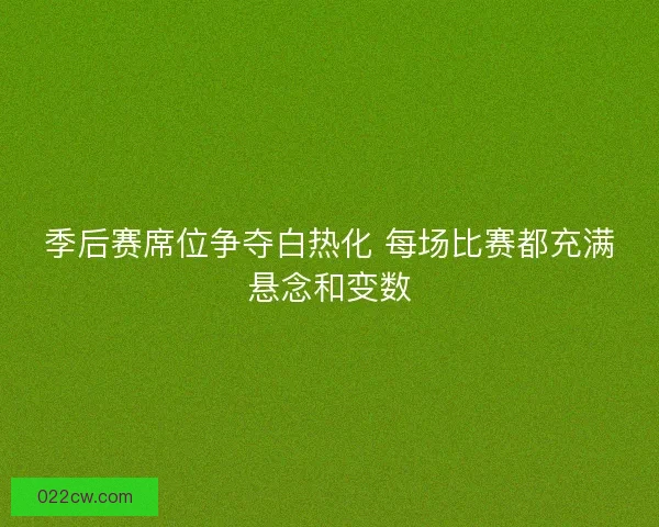 季后赛席位争夺白热化 每场比赛都充满悬念和变数